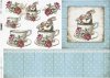 Pascua, Vintage, conejitos en una taza, tablas, flores, rosas*Ostern, Vintage, Hasen in einer Tasse, Bretter, Blumen, Rosen*Пасха, винтаж, зайчики в чашке, доски, цветы, розы